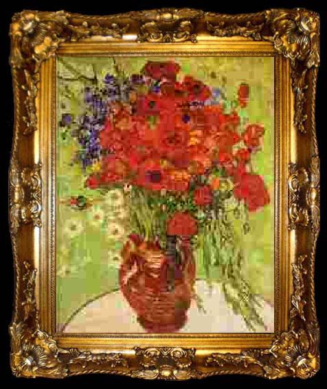 framed  Vincent Van Gogh Red Poppies and Daisies, ta009-2